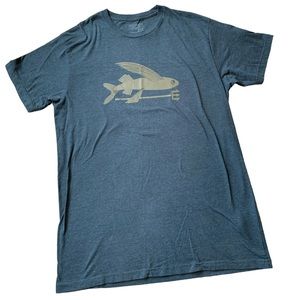 PATAGONIA Navy Slim Fit Flying Fish Tee